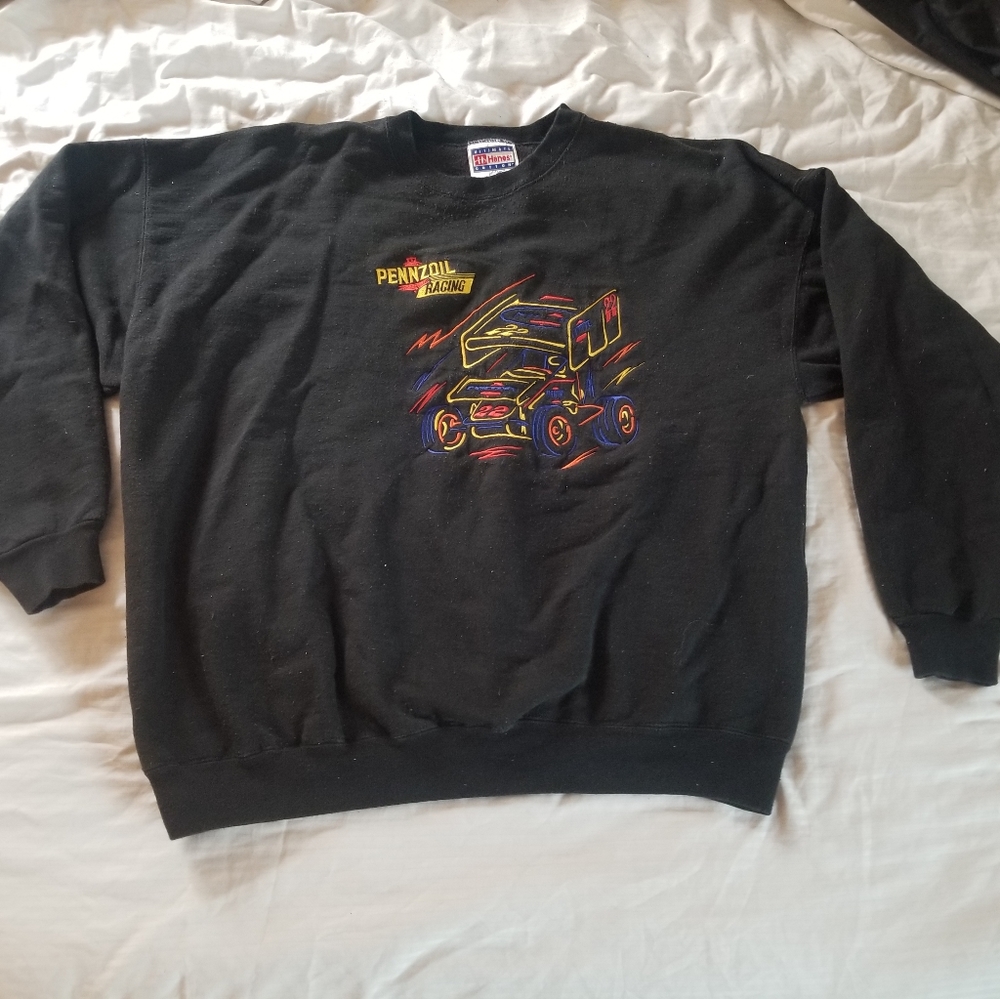 Rare Vntg pennzoil racing sweatshirt embroidered
